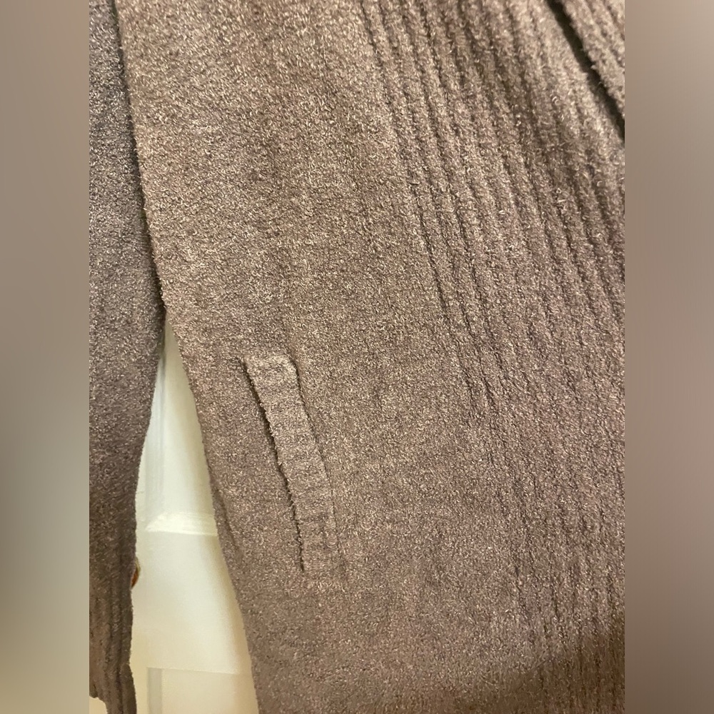 Barefoot Dreams CozyChic Lite Brown Montecito Long Knit Cardigan Sweater S - Picture 5 of 9